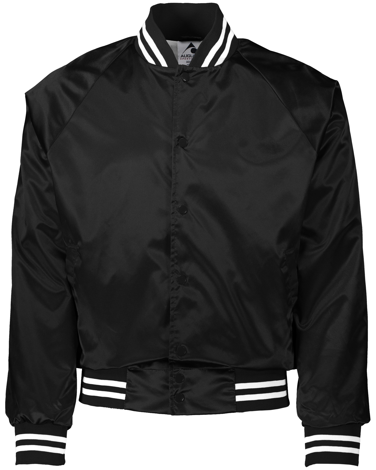 Augusta Sportswear 3610 Satin Baseball Jacket Striped Trim