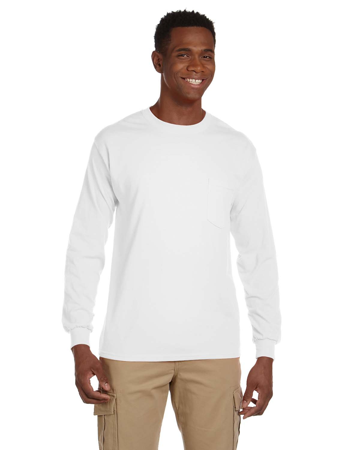 Gildan 2410 Ultra Cotton Long Sleeve T Shirt With A Pocket