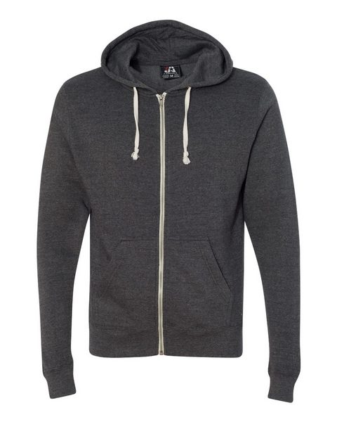 J. America 8872 Triblend Hooded Full-Zip Sweatshirt