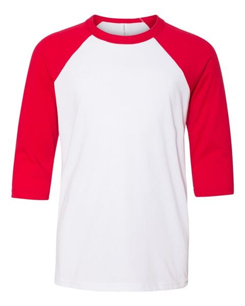 Bella + Canvas 3200Y Youth Three-Quarter Sleeve Baseball Tee