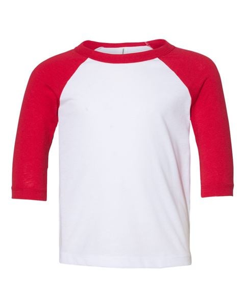 Bella + Canvas 3200T Toddler Three-Quarter Sleeve Baseball Tee