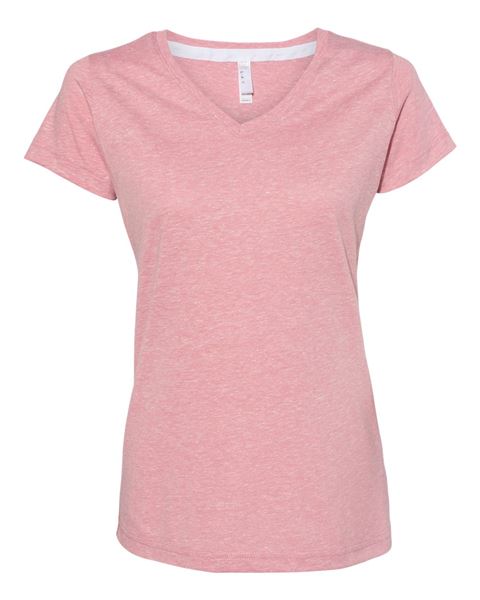 LAT 3591 Women's Harborside Mélange V-Neck T-Shirt