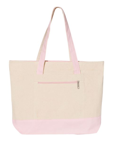 Q-Tees Q1300 18.6L Canvas Zipper Tote