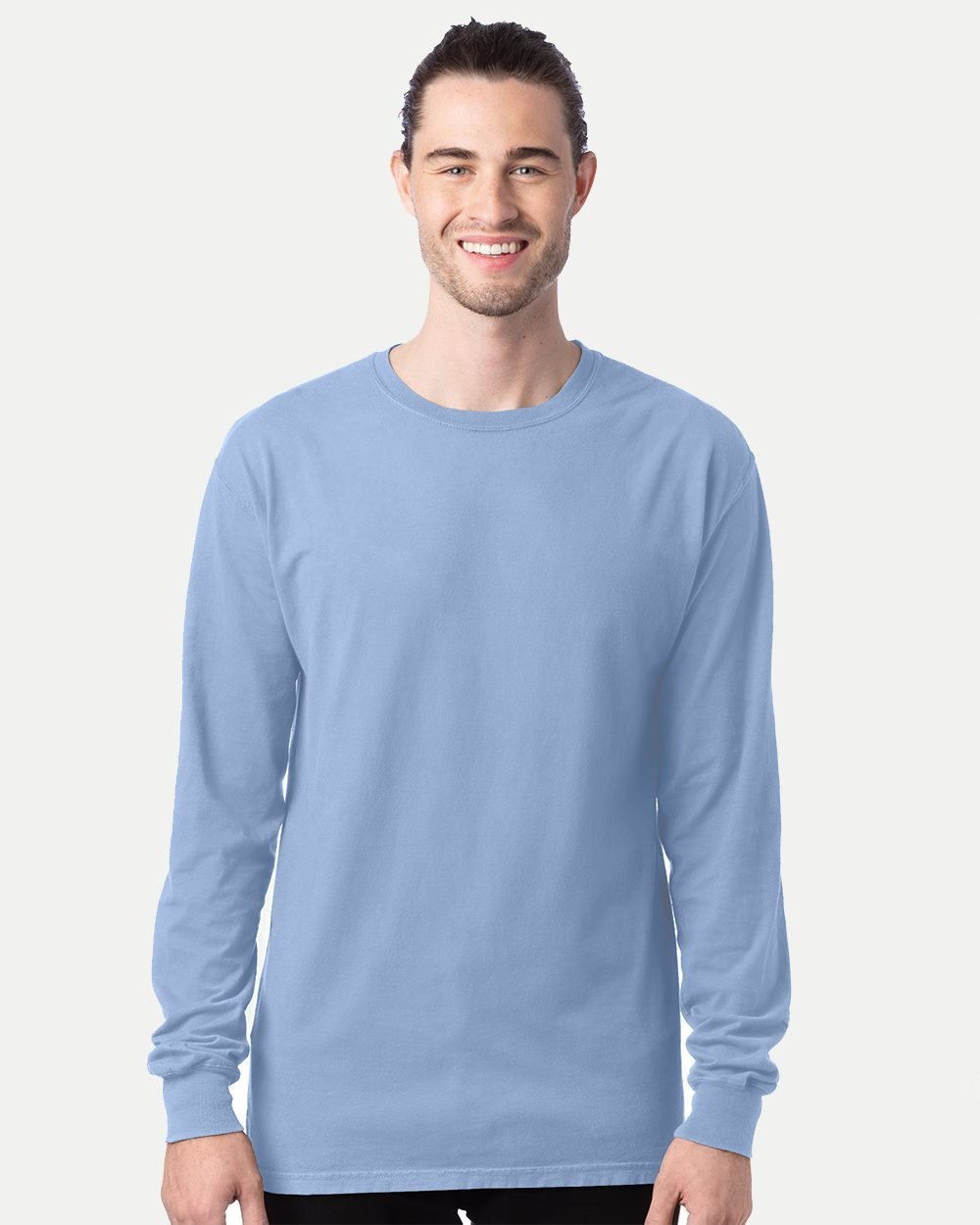 Hanes Unisex Garment Dyed Long Sleeve Pocket T-Shirt